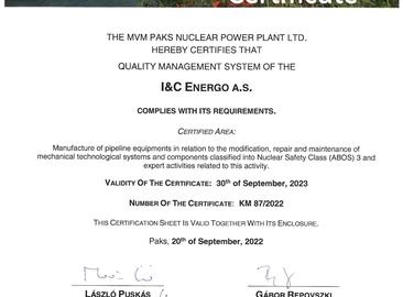 Сертифицированный поставщик для АЭС «Пакш»